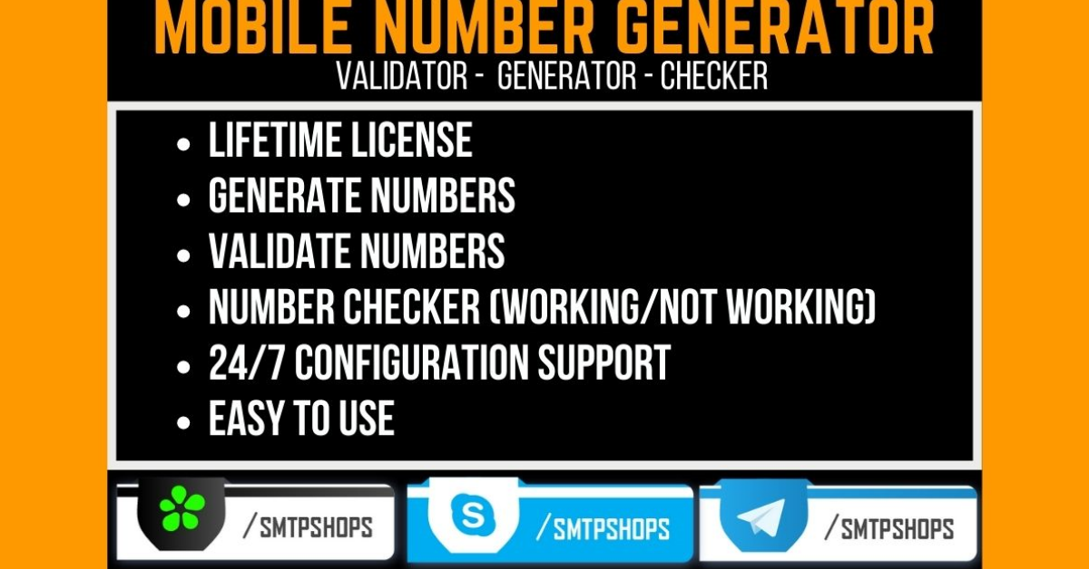 Mobile Number Generator | Lifetime License